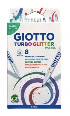 PISAKI TURBO GLITTER PASTEL 8 KOLORÓW GIOTTO