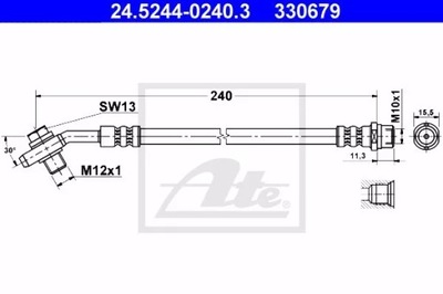 24.5244-0240.3/ATE ПАТРУБОК HAM.TYL БІЛЯ СУППОРТА