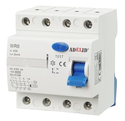 WYŁĄCZNIK RÓŻNICOWO-PRĄDOWY RÓŻNICÓWKA 40A 30mA 3F