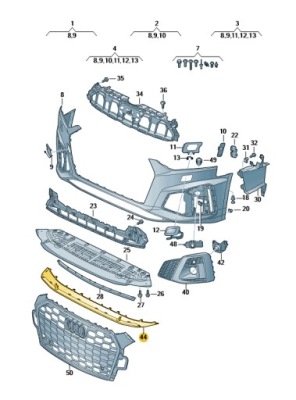 Спойлер накладка передній бампера audi a4 a5 b9 фото №1