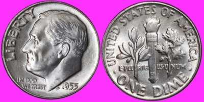 USA - 10 CENTÓW 1955- P ONE DIME SREBRO /1555