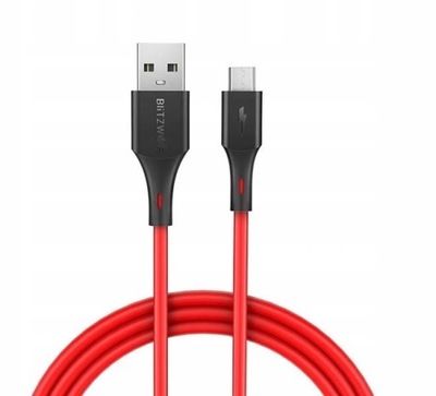 Kabel Micro USB BlitzWolf BW-MC14 2A 1,8m CZERWONY