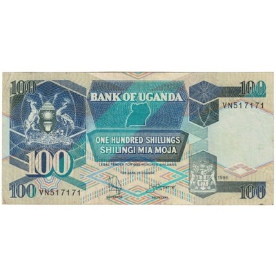 Banknot, Uganda, 100 Shillings, 1997, KM:31c, VF(3