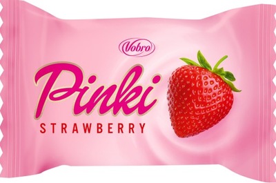 Cukierki Vobro Pinki Strawberry czekoladowe truskawkowe 1 kg
