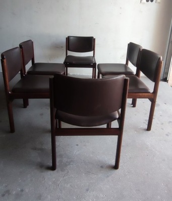 Zestaw 6 duńskich krzeseł z lat 60