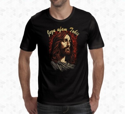 Koszulka Religijna Chrześcijańska Jezu ufam Tobie roz.M