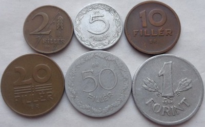 WĘGRY - zestaw monet obiegowych - 6 sztuk