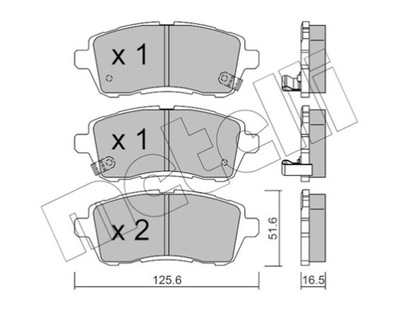 METELLI 22-0793-1 KOMPLEKTAS TRINKELIŲ HAMULCOWYCH, HAMU 