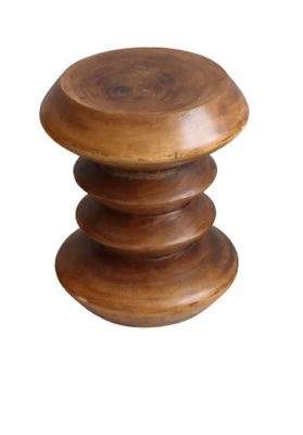 Taboret drewniany stołek kwietnik sprężyna tekowy