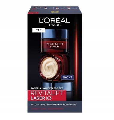 L'Oréal Paris Zestaw kremów Revitalift Laser X3 Dzień + Noc 2 x 50 ml