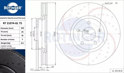 ROTINGER RT 21074-GL T5 HAM.TARCZA /P/MONDEO 