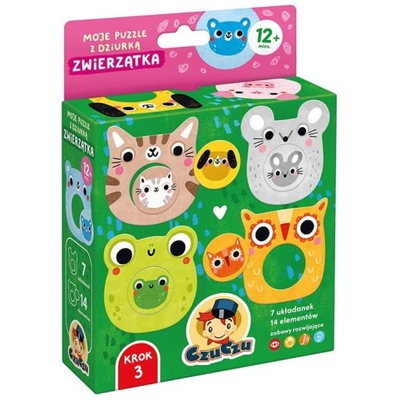 CZUCZU Moje puzzle z dziurką Zwierzątka 12m+
