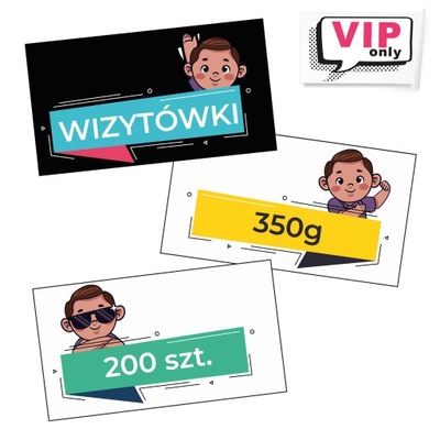 WIZYTÓWKI 200 szt. 2str Z GOTOWEGO PROJEKTU 350g