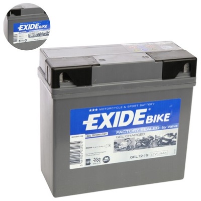 BATERÍA EXIDE GEL12-19 51913 ZELOWY 19AH (20H) PARA MOTOCYKLA WYTRZYMALY  