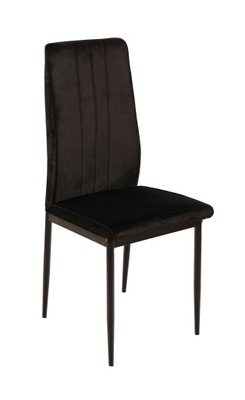 4szt x krzesło tapicerowane krzesło do jadalni kuchni welur czarny Boris