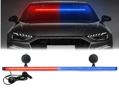 80 LED KOHÚT STROBOSKOP Policajné svetlo VAROVNÁ LAMPA NA SKLO Nosník