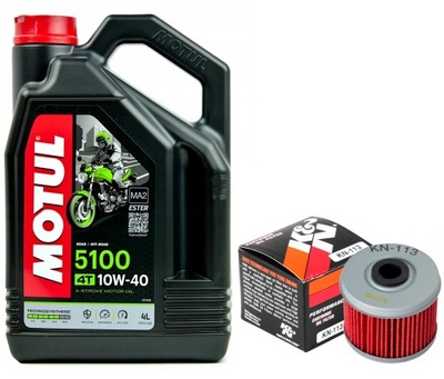 МАСЛО MOTUL 5100 10W40 4L. + ФІЛЬТР KN-113, HONDA TRX420 TE FOURTRAX, 07-24R.