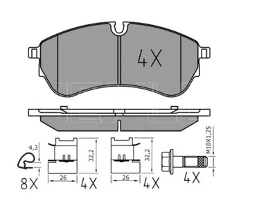 КОЛОДКИ ТОРМОЗНЫЕ MEYLE ПЕРЕД VW CRAFTER 2,0 16-