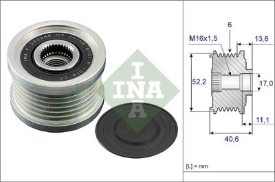 КОЛЕСО ШКИВ ГЕНЕРАТОРА NISSAN 535004410