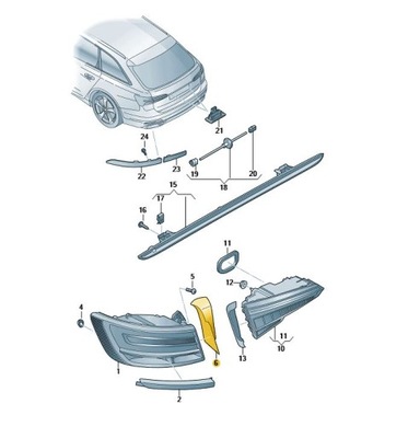 Защита заднего свет наружного левая audi a6 c8 фото №1