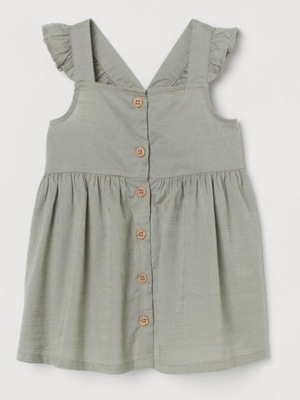 H&M sukienka bez rękawów ogrodniczka bawełna 80 cm 9-12 m