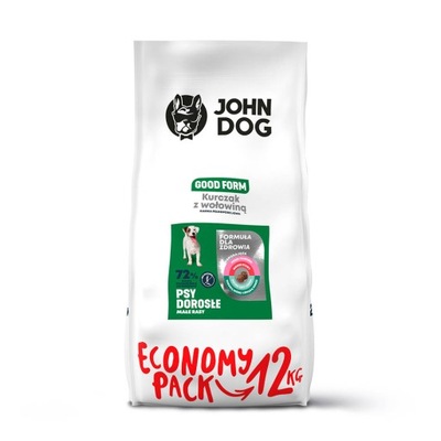 John Dog ADULT KURCZAK Z WOŁOWINĄ 12kg Małe Rasy