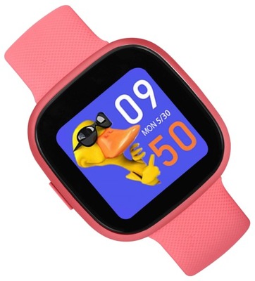 Różowy zegarek dziecięcy smartwatch Garett Kids Fit Pink na pasku gumowym