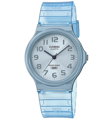 Zegarek damski niebieski na pasku CASIO czytelny