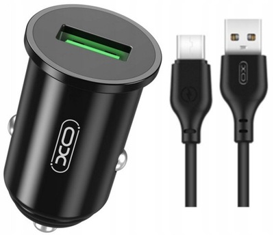 Ładowarka samochodowa USB QC 3.0 z kablem USB-C