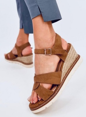 Espadryle na koturnie SERMON KHAKI 41