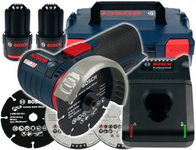 BOSCH GWS 12V-76 szlifierka kątowa L-Boxx 2x 2,0Ah