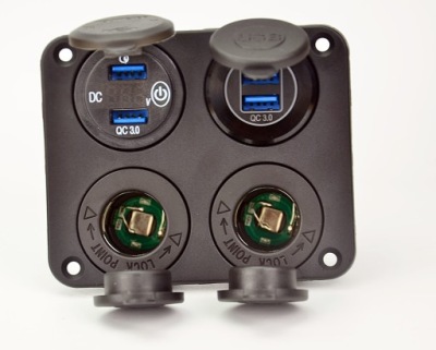 Зарядний пристрій 4xusb woltomierz роз'єм прикурювача фото №1