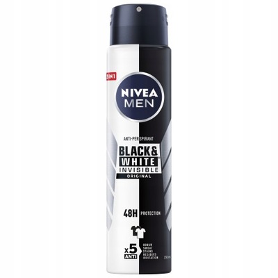 NIVEA MEN BLACK & WHITE INVISIBLE ORIGINAL ANTYPERSPIRANT W SPRAYU 250ML