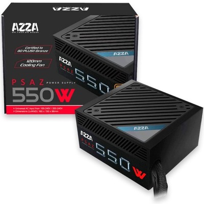 Zasilacz komputerowy do komputera PC AZZA PSAZ 550W 80+ ATX certyfikowany