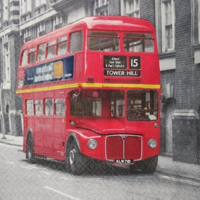 serwetka czerwony autobus red bus Londyn 1szt