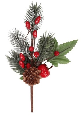 Gałązka świąteczna ozdobna dekoracja pik stroik 22cm