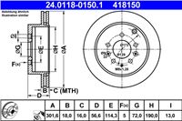 ATE DISCO DE FRENADO PARTE TRASERA 302X18 V MAZDA CX-7 06-  