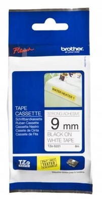 Brother Tape Black on White 9mm, TZES221