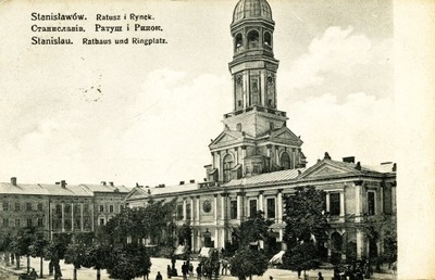 STANISŁAWÓW-Ratusz i rynek-wyd 1915 Wiedeń cenzura