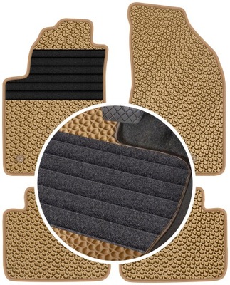 FIAT BRAVO II 2007-2014 ALFOMBRILLAS GOMA PARA COCHE EVA COLOR BEIGE  