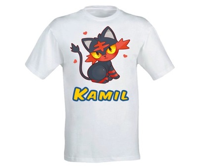 Koszulka T-shirt Pokemon Litten + Imię 140