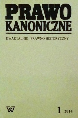 Prawo Kanoniczne Kwartal. Prawno-Histor. Nr.1/2014