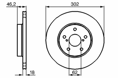 BOSCH DISCOS DE FRENADO 2 PIEZAS PARTE DELANTERA TOYOTA 4 RUNNER 3 LAND CRUISER  