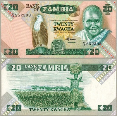 Zambia 20 Kwacha 1988 P-27e UNC