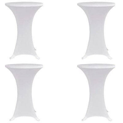 Pokrowce na stół barowy, Ø 60 cm, białe, elast