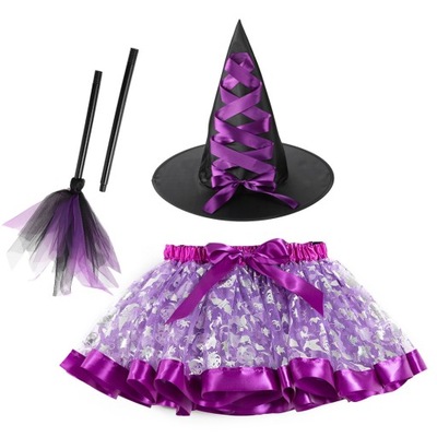Kostium strój czarownica wiedźma 3 elementy fioletowy na bal dla dzieci