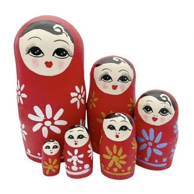 6 sztuk gniazdujących lalek Matryoshka ręczni