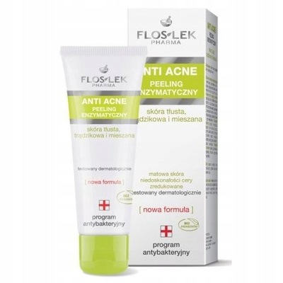 Floslek Anti Acne Peeling enzymatyczny skóra tłust