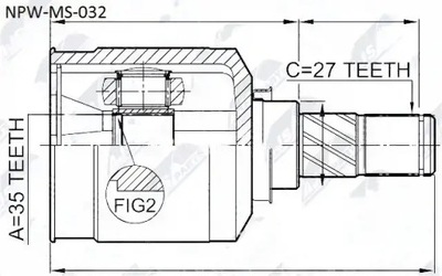 Шарнир полуось npw-ms-032 nty фото №1