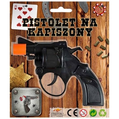 PISTOLET NA KAPISZONY SPŁONKA DLA DZIECI COWBOY